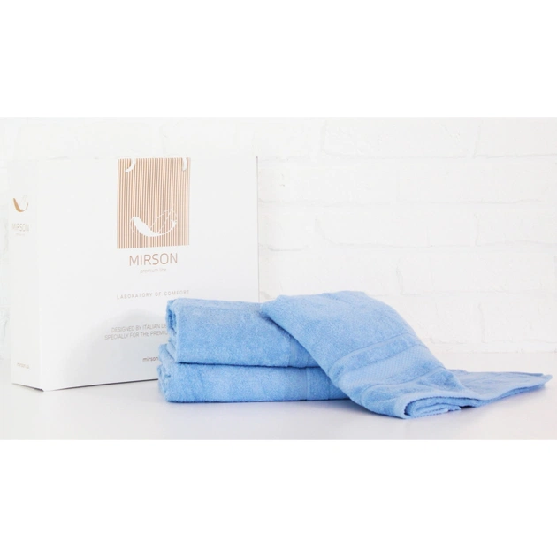 Рушник MirSon набір банних 5072 Elite SoftNess Cornflower 50х90, 70х140, 100x150 (2200003960921) - зображення 1