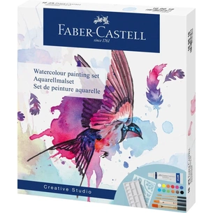 Акварельні фарби Faber-Castell Watercolours Painting Set 12 кольорів у тубах по 5 мл з аксесуарами (169618) (32663) зображення 1