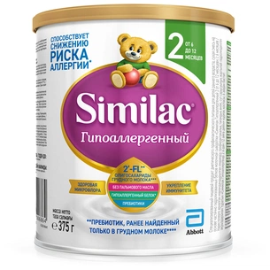 Дитяча суміш Similac 2 Гіпоалергенна 375 г (8427030006864) зображення 1