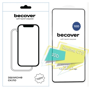 Скло захисне BeCover Realme C75 10D Black (713167) зображення 1