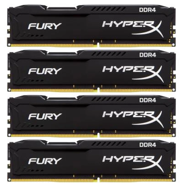 Модуль пам'яті для комп'ютера DDR4 32GB (4x8GB) 2133 MHz Fury Black Kingston Fury (ex.HyperX) (HX421C14FBK4/32) - изображение 1
