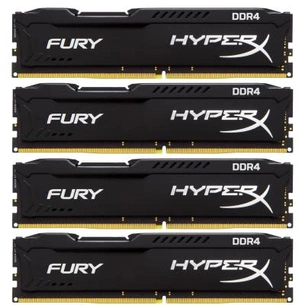 Модуль пам'яті для комп'ютера DDR4 32GB (4x8GB) 2133 MHz Fury Black Kingston Fury (ex.HyperX) (HX421C14FBK4/32) зображення 1