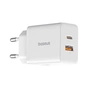 Зарядний пристрій Baseus 1xUSB-C PD30W + 1xUSB QC3.0 white (P10111404213-00) - зменшене зображення 1