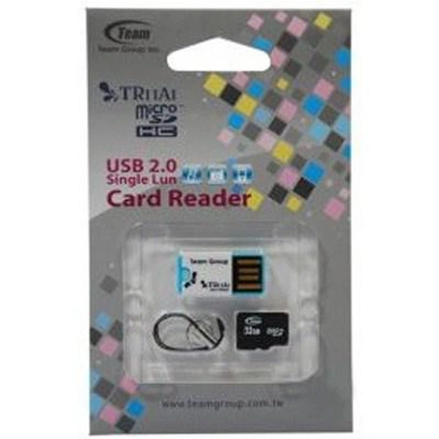Карта пам'яті Team 32Gb microSDHC class 4 w/reader TR11A1 (TUSDH32GCL405) - изображение 1