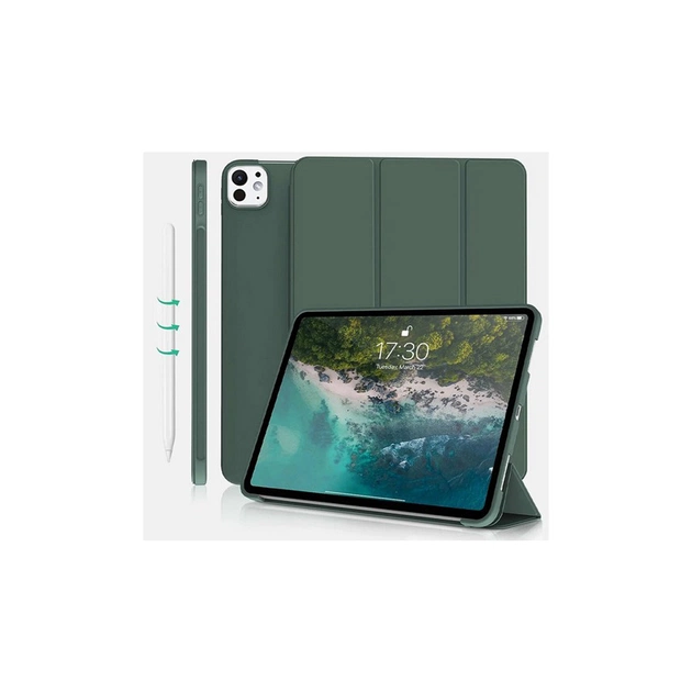 Чехол для планшета BeCover Tri Fold Soft TPU Silicone Apple iPad Pro 13" M4 2024 Dark Green (711752) - изображение 1