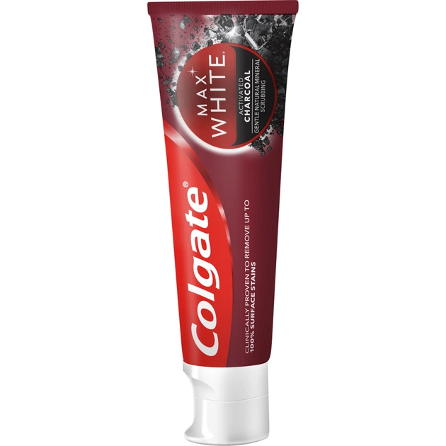 Зубна паста Colgate Max White Charcoal Optic White Відбілювальна з вугіллям 75 мл (8718951250017) - picture 3