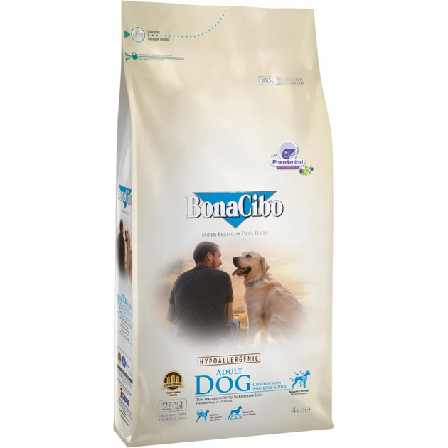 Сухий корм для кішок BonaCibo Adult Dog Chicken&Rice with Anchovy 4 кг (8694686406113) - зображення 1
