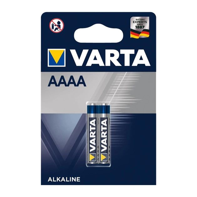 Батарейка Varta AAAA LR61 Alcaline * 2 (04061101402) - изображение 1