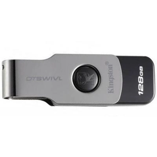 USB флеш накопичувач Kingston 128GB DT SWIVL Metal USB 3.0 (DTSWIVL/128GB) - зображення 1