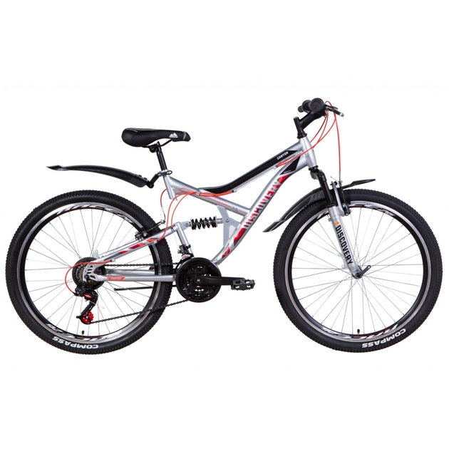 Велосипед Discovery 26" CANYON AM2 Vbr рама-17,5" 2021 Silver/Red (OPS-DIS-26-348) - изображение 1