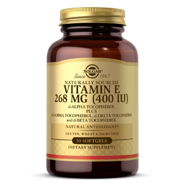 Вітамін Solgar Вітамін Е, 268 мг (400 МО), Vitamin E, d-Alpha Tocopherol & (SOL03540) - зображення 1