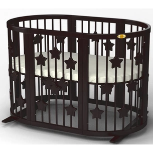Ліжечко Ingvart SMART BED ROUND із зірочками венге (1351401) зображення 1