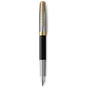 Ручка пір'яна Parker SONNET 17 Metal & Black Lacquer GT  FP18 F (68 111) - зменшене зображення 1