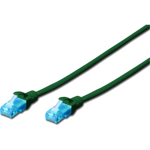 Патч-корд 2м, UTP, cat.5e, AWG 26/7, CCA, PVC, green Digitus (DK-1512-020/G) зображення 1