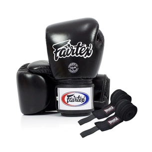 Боксерські рукавички Fairtex BGV1 Black 16 унцій (бинти в комплекті) (BGV1_16oz_Black) зображення 1