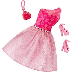 Аксесуар до ляльки Barbie Розовое платье с клатчем-сердечком (CFX92-5) зображення 1