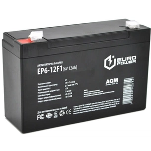 Батарея до ДБЖ Europower 6В 12Ah (EP6-12F1) зображення 1