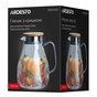 Глечик Ardesto Graphite, 1500мл, боросилікатне скло, бамбук, нержавіюча сталь, сірий (AR2615SG) - зменшене зображення 5