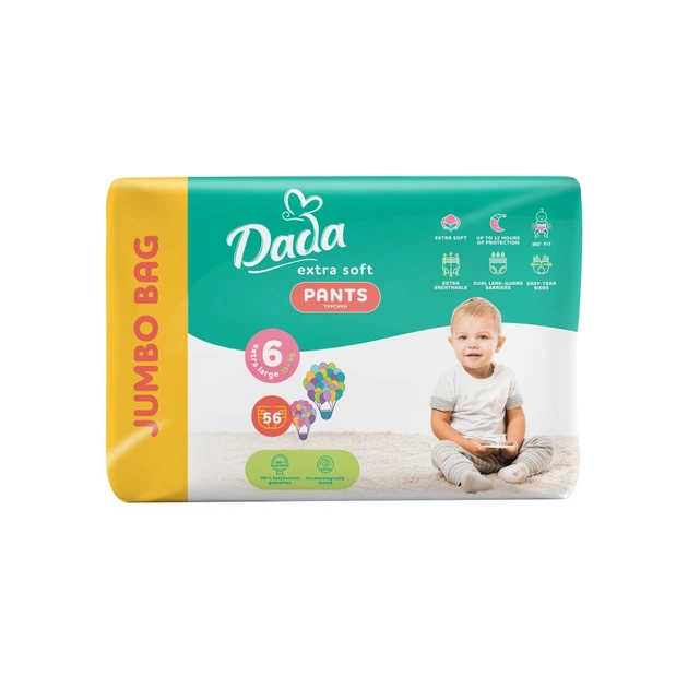 Підгузки Dada Extra Soft 6 XL (15+ кг) 56 шт (4820174980801) - зображення 1