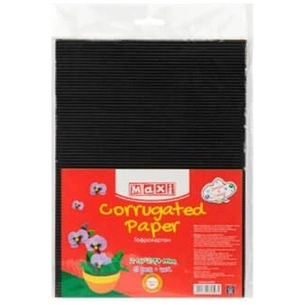 Кольоровий картон Maxi A4 Гофрокартон 21х29,7 см чорний (MX61897) зображення 1
