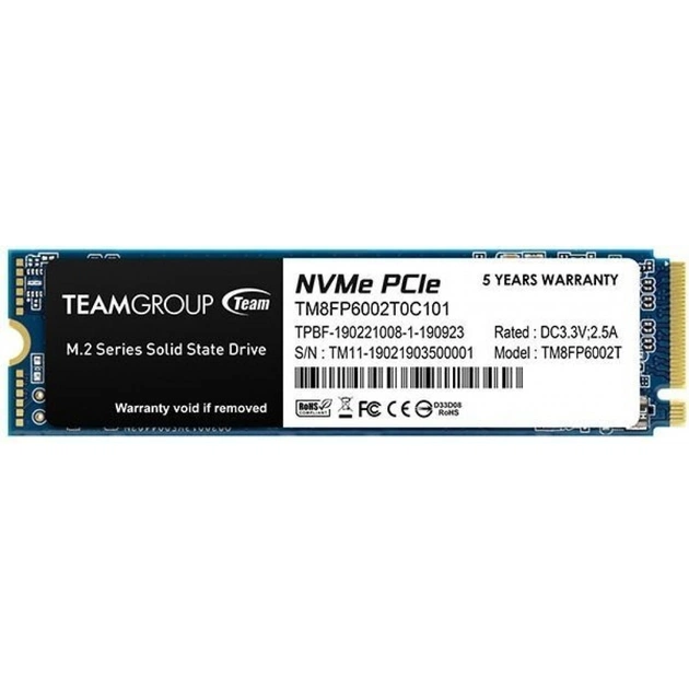 Накопичувач SSD M.2 2280 2TB Team (TM8FP6002T0C101) - зображення 1