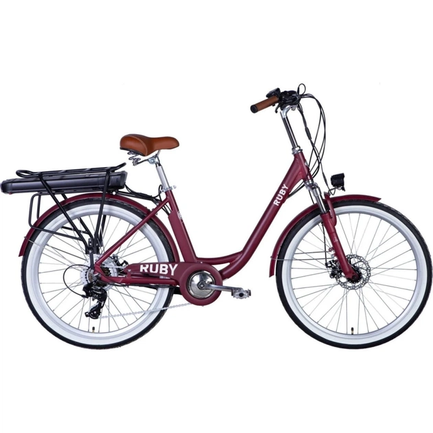 Електровелосипед Dorozhnik eRUBY AM 26" 17" 48B 12.5А*г AL 2024 Темно-червоний (ELB-D-26-185) - изображение 1