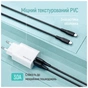 Дата кабель USB-C to USB-C 1.0m 3A 60W textured PVC black ColorWay (CW-CBPDCC094-BK) - зменшене зображення 8