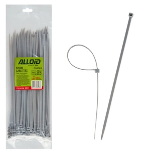 Стяжка Alloid 4.8х250мм, пластик, 100шт./уп., серый (PC-48250G) изображение 1