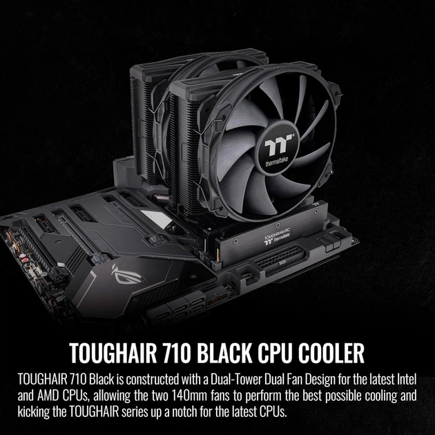 Кулер до процесора ThermalTake TOUGHAIR 710 Black (7 CL-P117-CA14BL-A) - picture 9