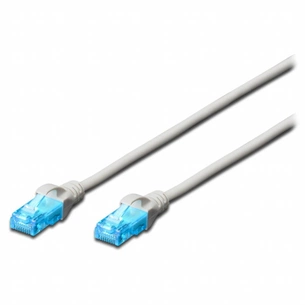 Патч-корд 2м, UTP, cat.5e, AWG 26/7, CCA, PVC, grey Digitus (DK-1512-020) зображення 1