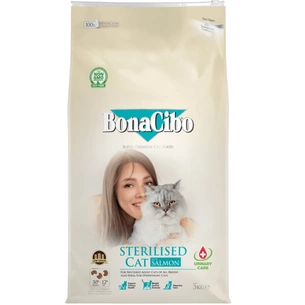 Сухой корм для кошек BonaCibo Sterilised Salmon 5 кг (8694686407028) изображение 1