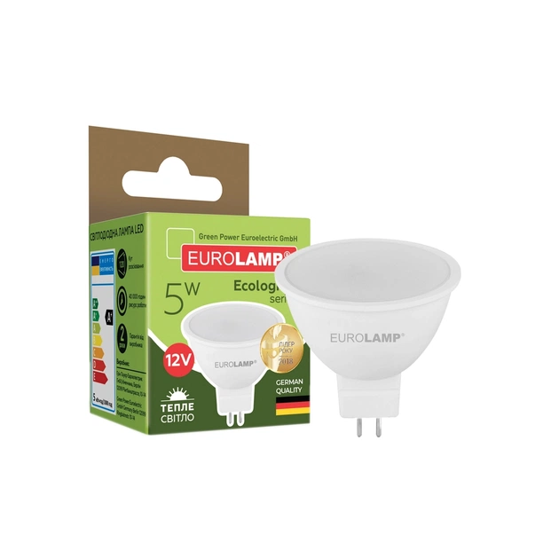 Лампочка Eurolamp LED SMD MR16 5W GU5.3 3000K 12V (LED-SMD-05533(12)(P)) - picture 2