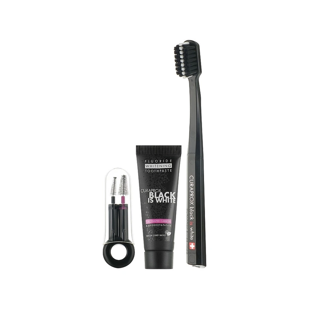 Набір косметики Curaprox Black is White Дорожній гігієнічний (7612412430332) - picture 2