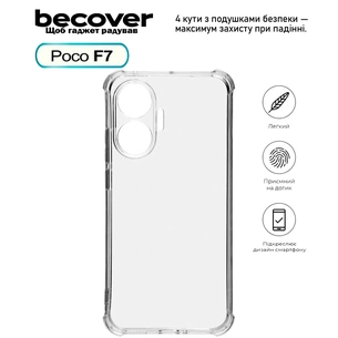 Чохол до мобільного телефона BeCover Anti-Shock Poco F7 Clear (713807) зображення 1