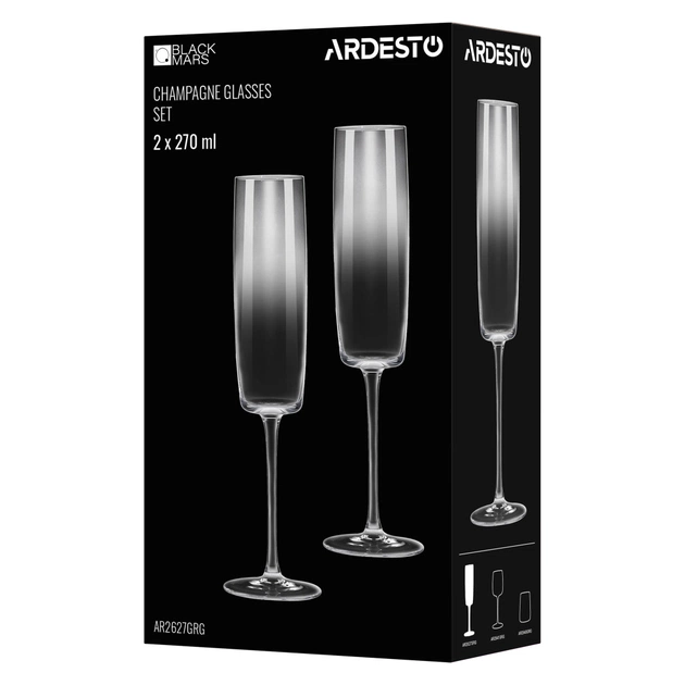 Набір келихів Ardesto Black Mars Mira 270мл, 2шт, скло, сірий (AR2627GRG) - picture 4