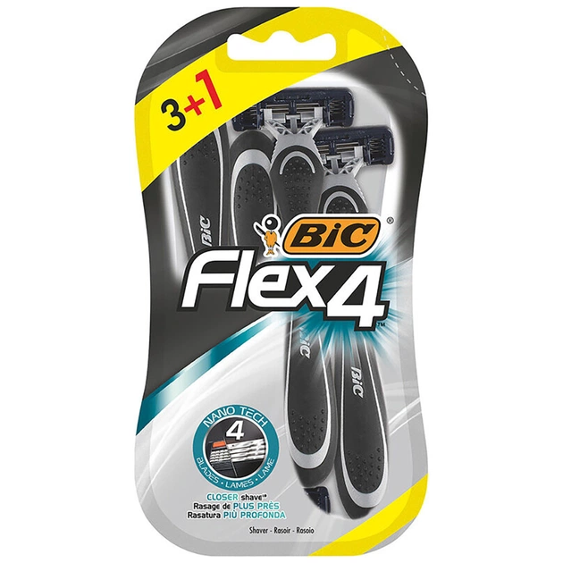 Бритва Bic Flex 4 3+1 шт. (3086123220621) - изображение 1