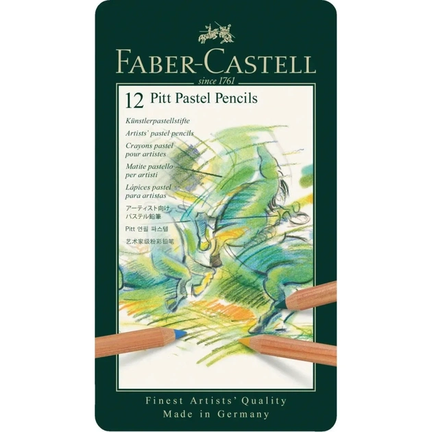 Пастель Faber-Castell Pitt Pastel олівці, металева коробка, 12 кольорів (112112) (15431) - изображение 1