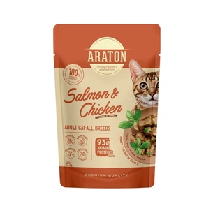 Вологий корм для кішок ARATON Adult with Salmon and Chicken 85 г (ART47926) зображення 1