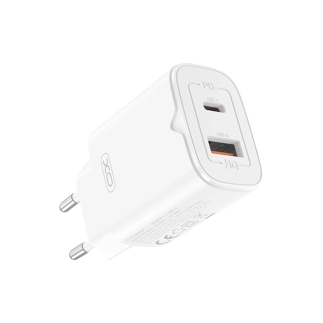 Зарядний пристрій XO L130 USB-C PD30W + USB-A QC3.0 White (L130.white) - изображение 1
