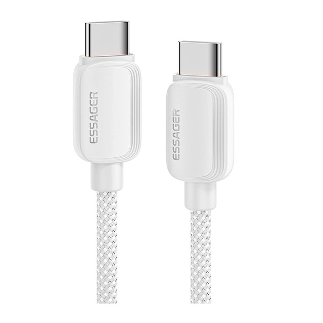 Дата кабель USB-C to USB-C 2.0m 100W white Essager (EXCTT1-WLA02-P) - зображення 1