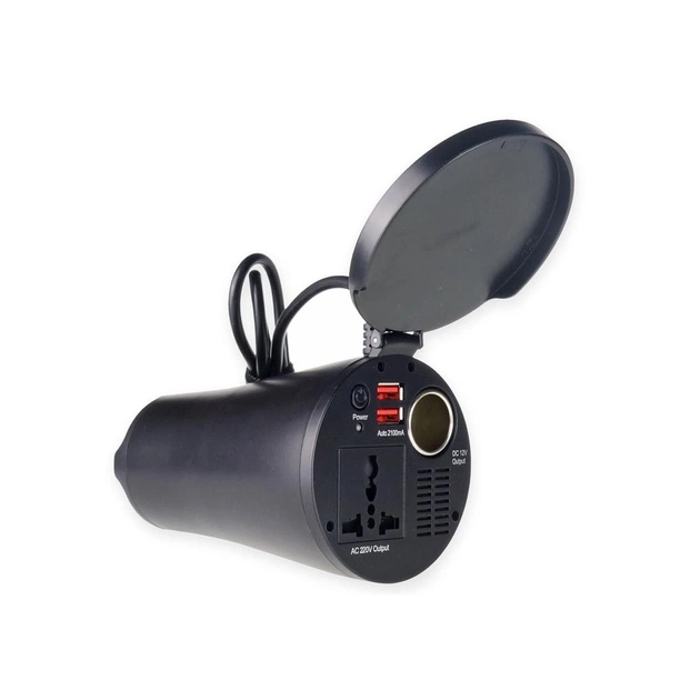Автомобільний інвертор AMiO 12V/220V 150W (300W peak power), USB*2(5V/2.1A) (AMiO_02469) - зображення 3