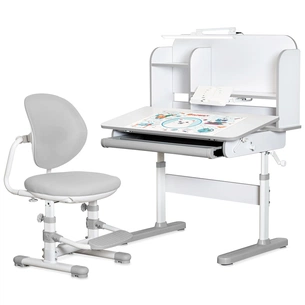 Парта зі стільцем Mealux Nemo XL Grey (полиця + лампа) (BD-39 G) зображення 1