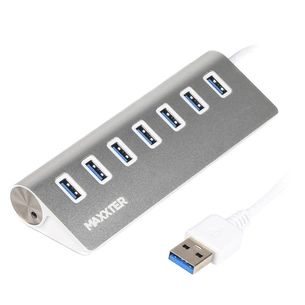 Концентратор Maxxter USB 3.0 Type-A 7 ports silver (HU3A-7P-01) зображення 1