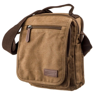 Сумка Vintage Текстильна чоловіча на два відділення Коричнева (20200) зображення 1