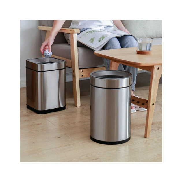 Контейнер для сміття JAH круглий без кришки срібний металік 12 л (6338) - picture 6