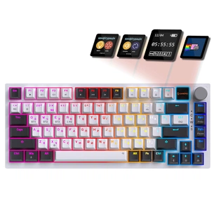 Клавиатура беспроводная GamePro Asgard Valhalla QLAB Sakura Switch White With Display (MK160-W-D-QS-PRO) изображение 1
