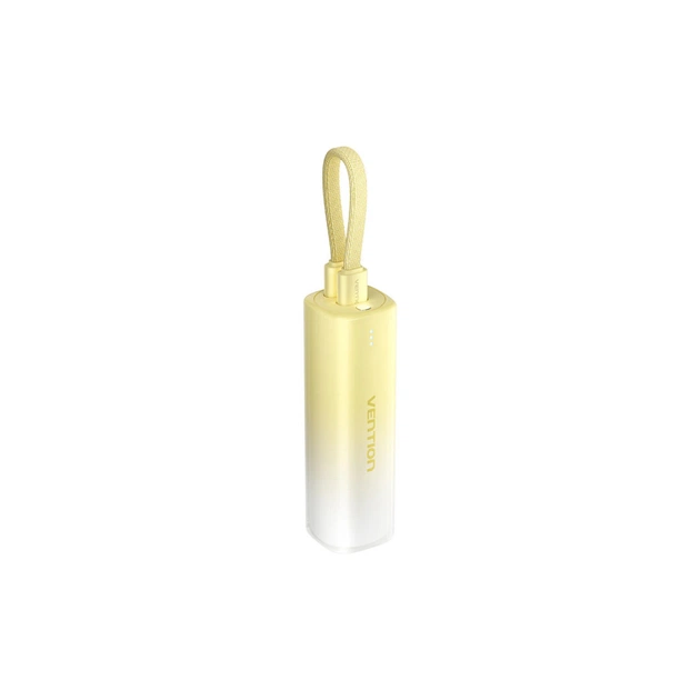 Батарея універсальна Vention 5000mAh 20W PD, USB-C In/Out, Lightning In/Out, with cable, Gradient Yellow (FHWY0) - зображення 1