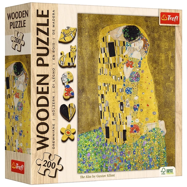 Пазл Trefl Wooden Поцелуй 200 элементов (5900511202472) - изображение 1