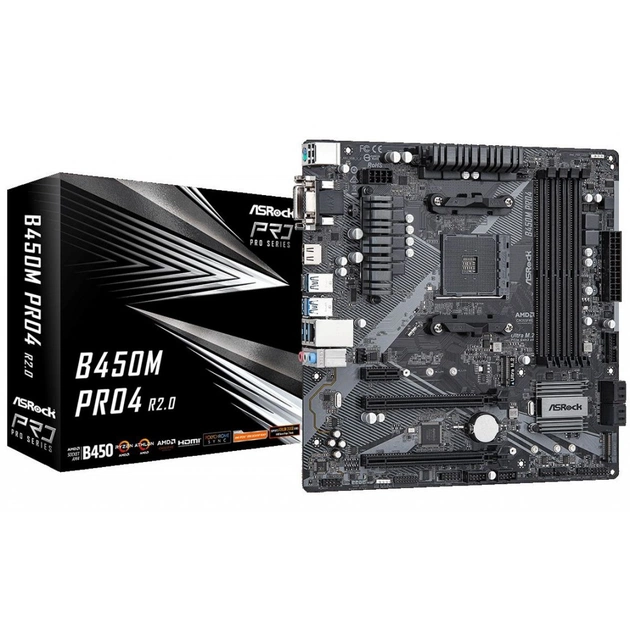 Материнська плата ASRock B450M PRO4 R2.0 - зображення 1
