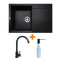 Мийка кухонна Adamant Horizon чорний + змішувач + дозатор (1824296901503) - зменшене зображення 1